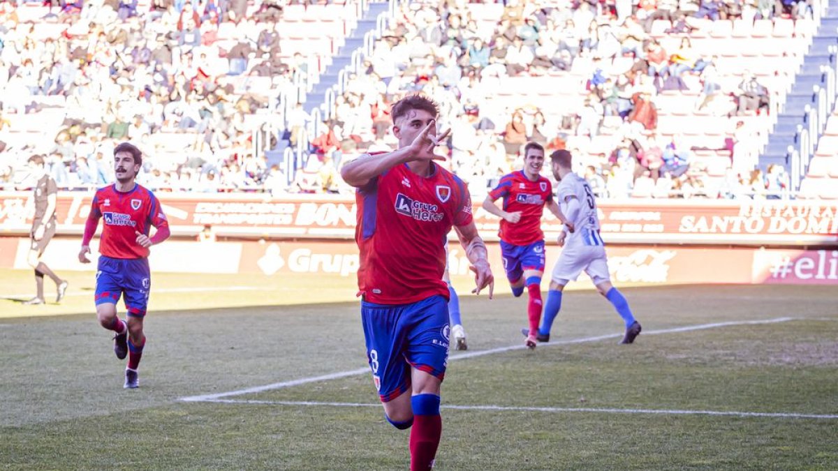 Ribeiro tras anotar el 3-0 el pasado domingo ante la Gimnástica Torrelavega.