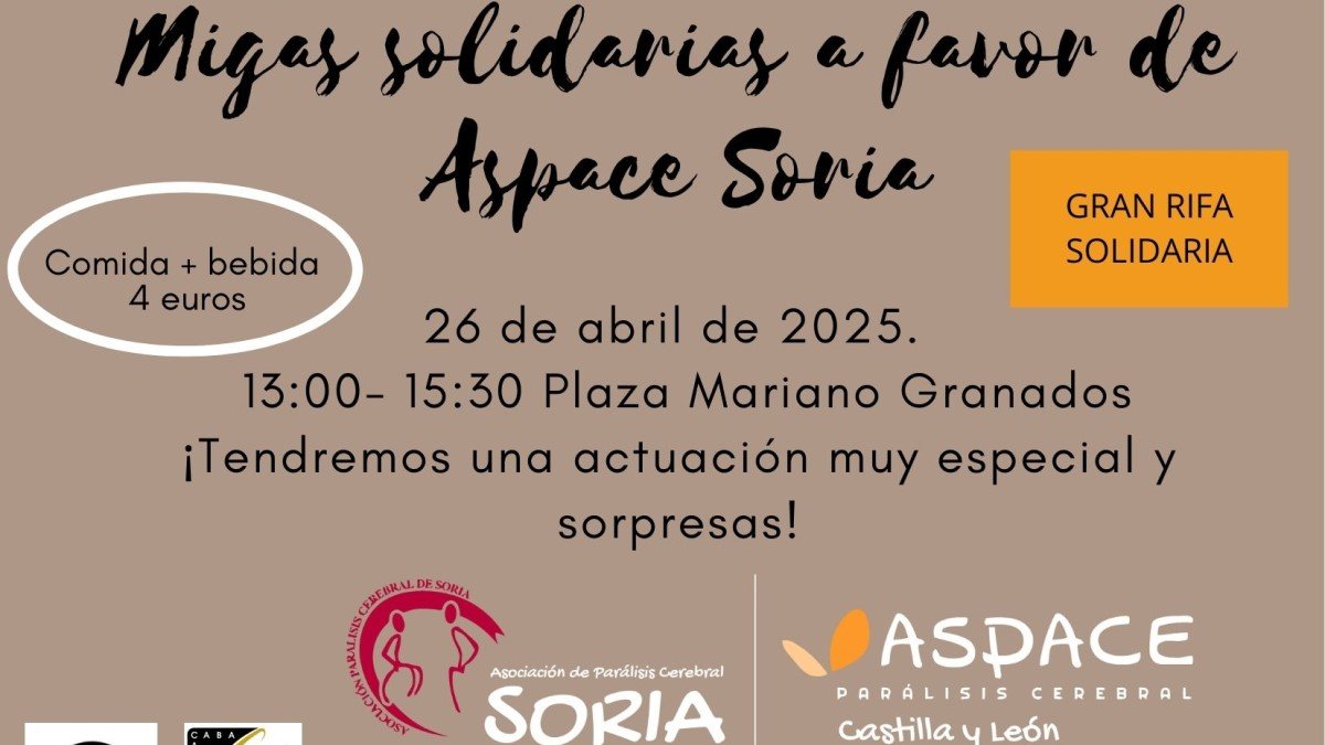 Detalle del cartel de la iniciativa solidaria a beneficio de Aspace Soria.