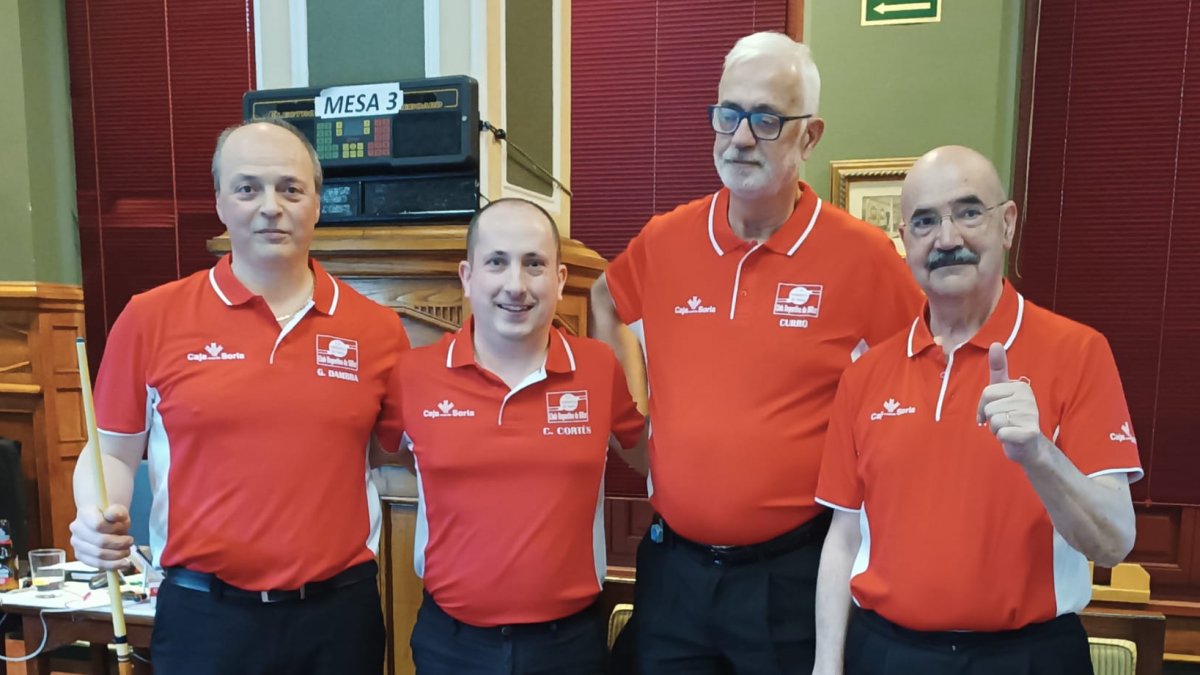 Los integrantes del equipo soriano, ´Gennaro Dambra, Carlos Cortés, Francisco Aparicio y Pedro Camarero.