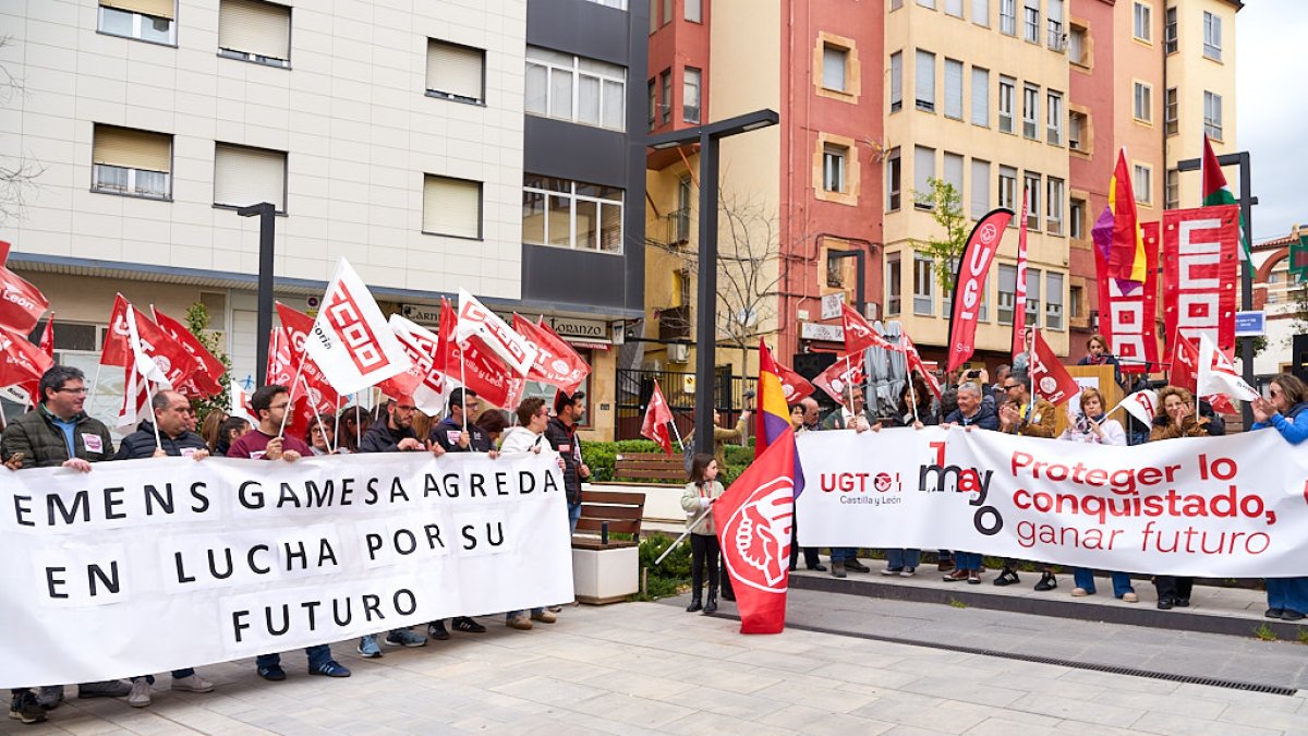 Manifestación en Soria con motivo del 1 de mayo, Día del Trabajador.