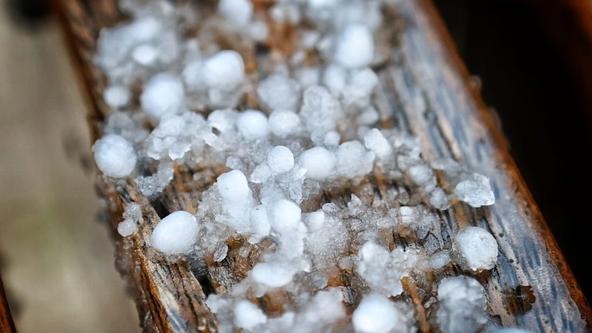 Granizo caído este miércoles en Soria.
