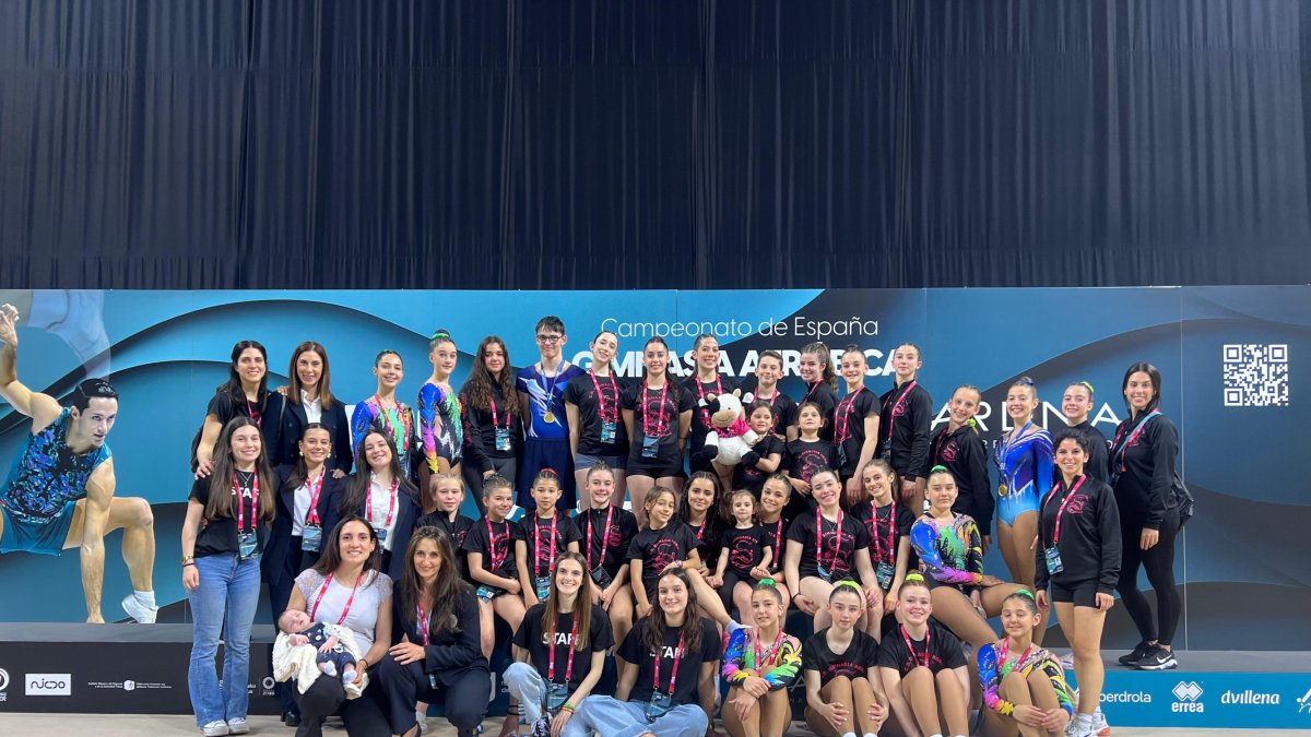 Las representantes del club soriano en la cita celebrada en Pamplona.