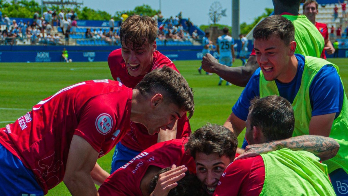 Los jugadores del Teruel celebran uno de los goles anotado ante el Atlético Baleares el pasado fin de semana.