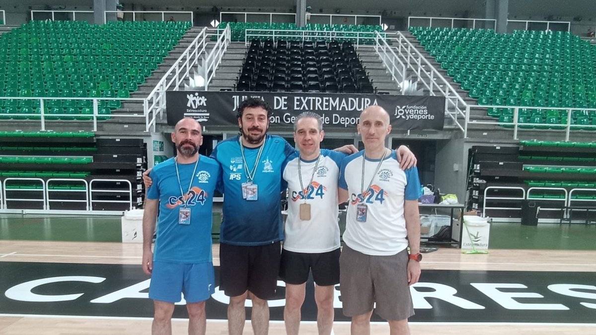 Medallistas sorianos en la cita del último Máster Nacional celebrado en Cáceres el pasado fin de semana.