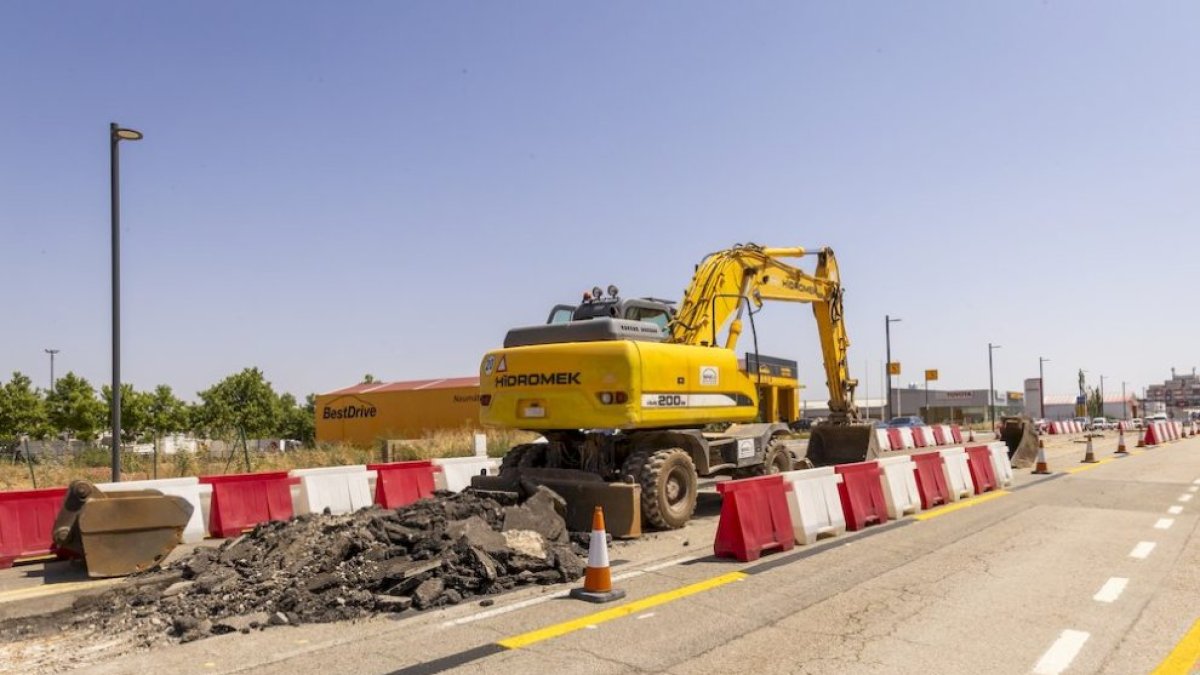 Obras en las travesías de Soria en una imagen de archivo.