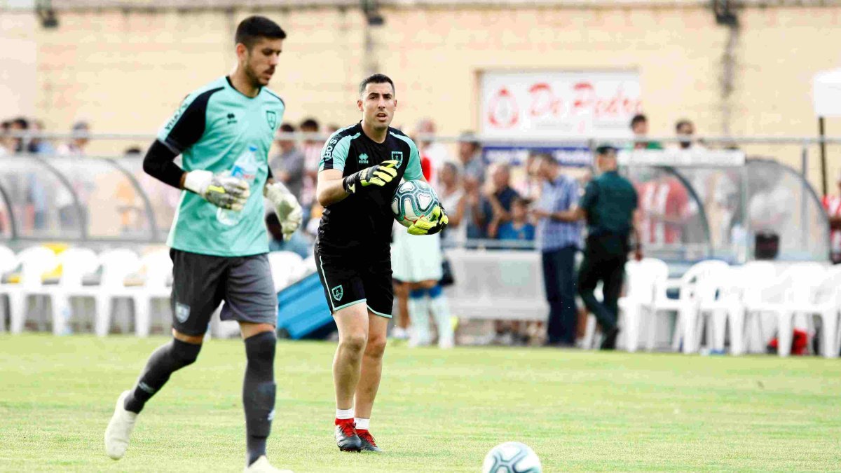 Fran Sanz junto a Dani Barrio en su etapa como entrenador de porteros del Numancia.