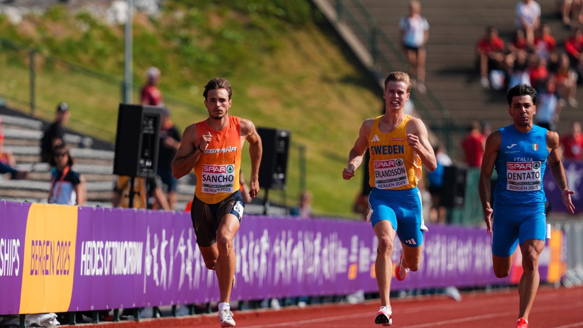 Jaime Sancho durante el Europeo de los 200 metros.