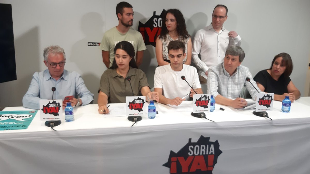Presentación durante la rueda de prensa de Jóvenes de Soria Ya.