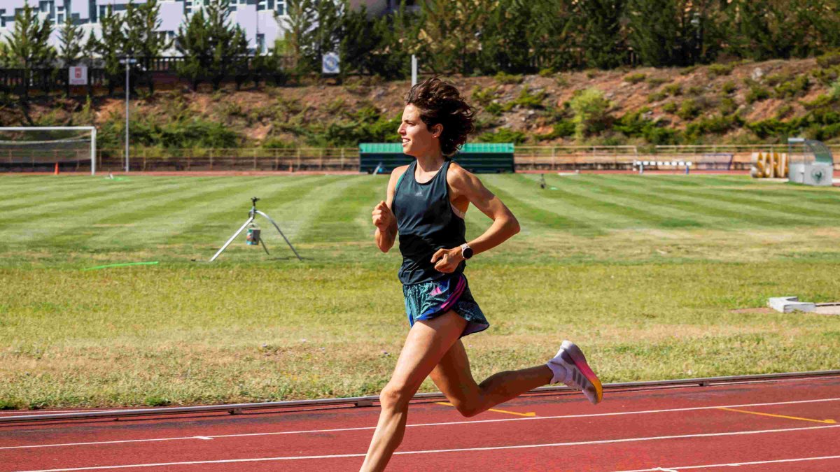 Marta Pérez en un entrenamiento en Los Pajaritos.