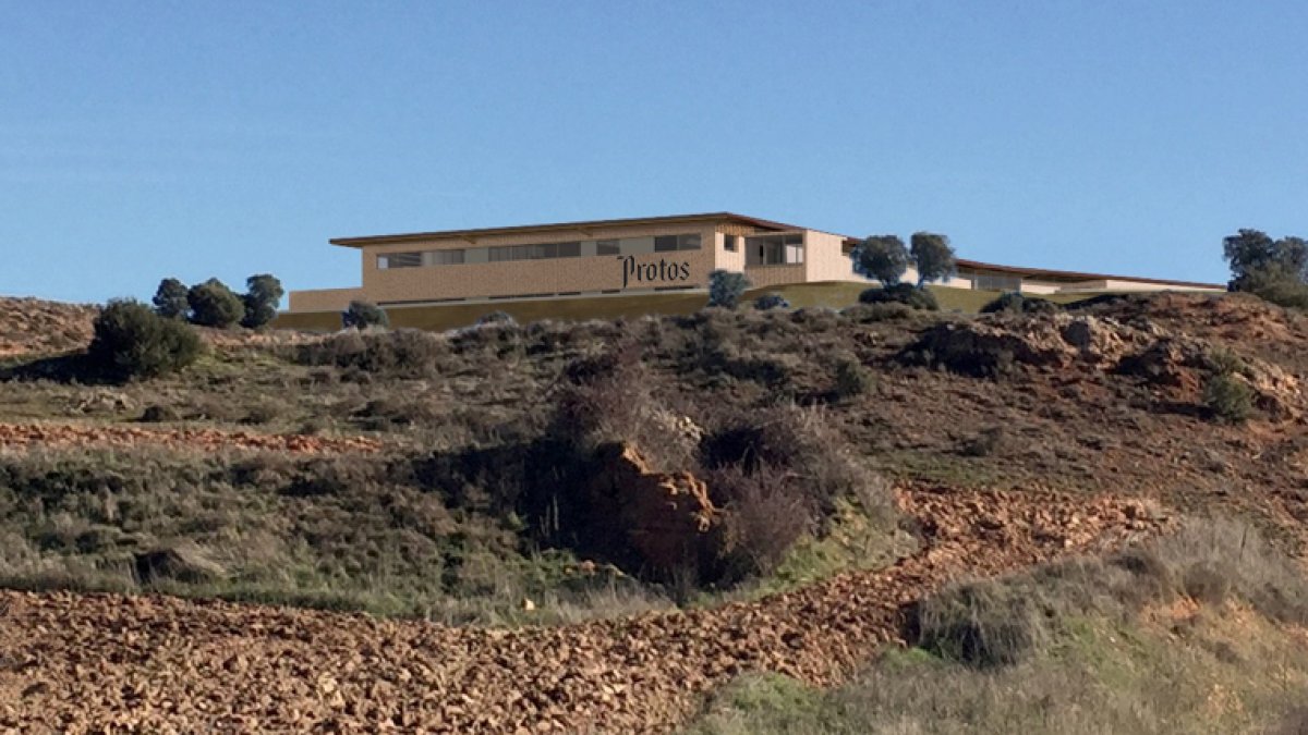 Recreación de la bodega que Protos construirá en Soria.