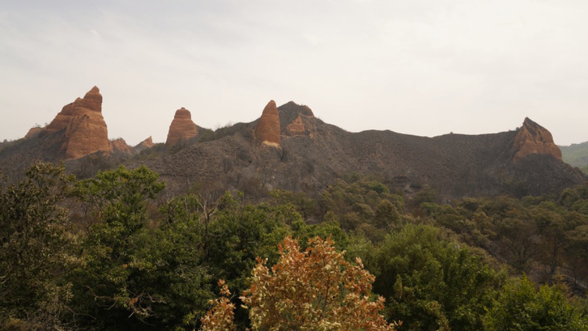 Efectos del incendio en Las Médulas.