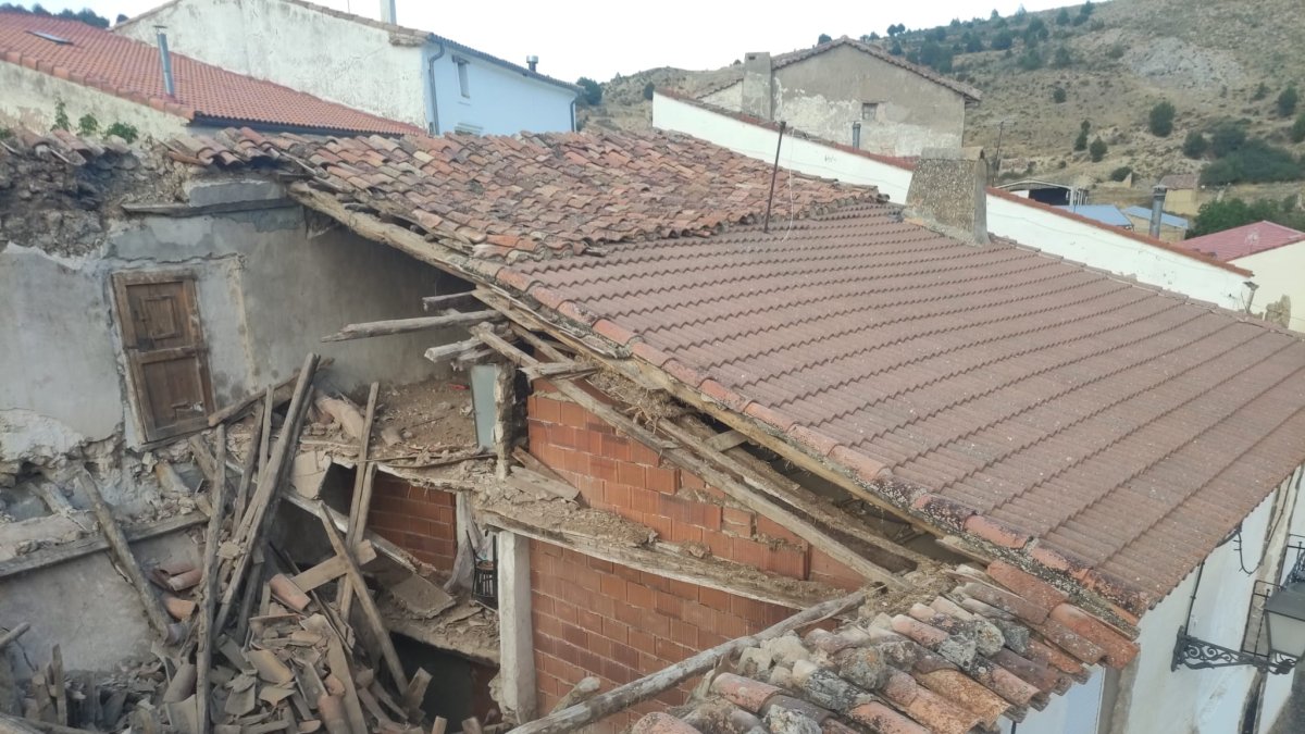Estado de los inmuebles de Ciria tras el derrumbe.