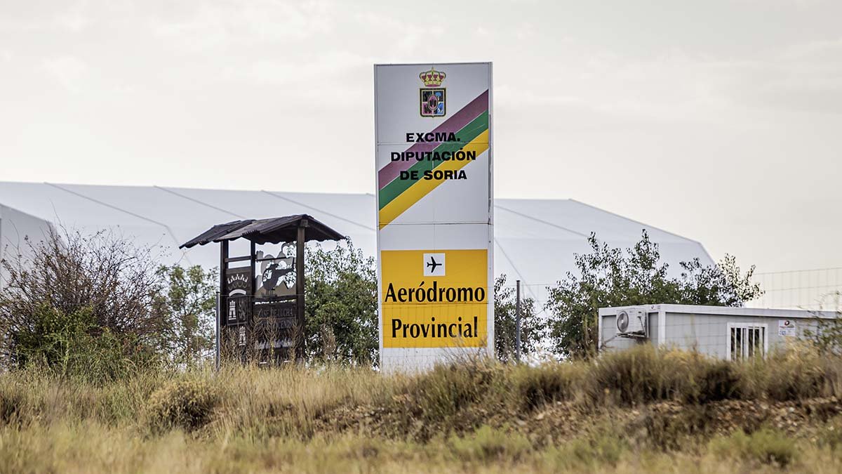 Aeródromo de Garray, propiedad de la Diputación de Soria.