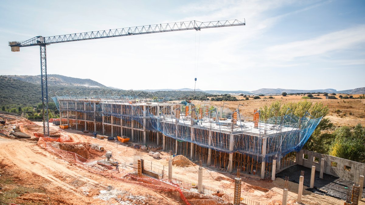 Estado actual de las obras de construcción del CAPI de Soria en Los Royales.