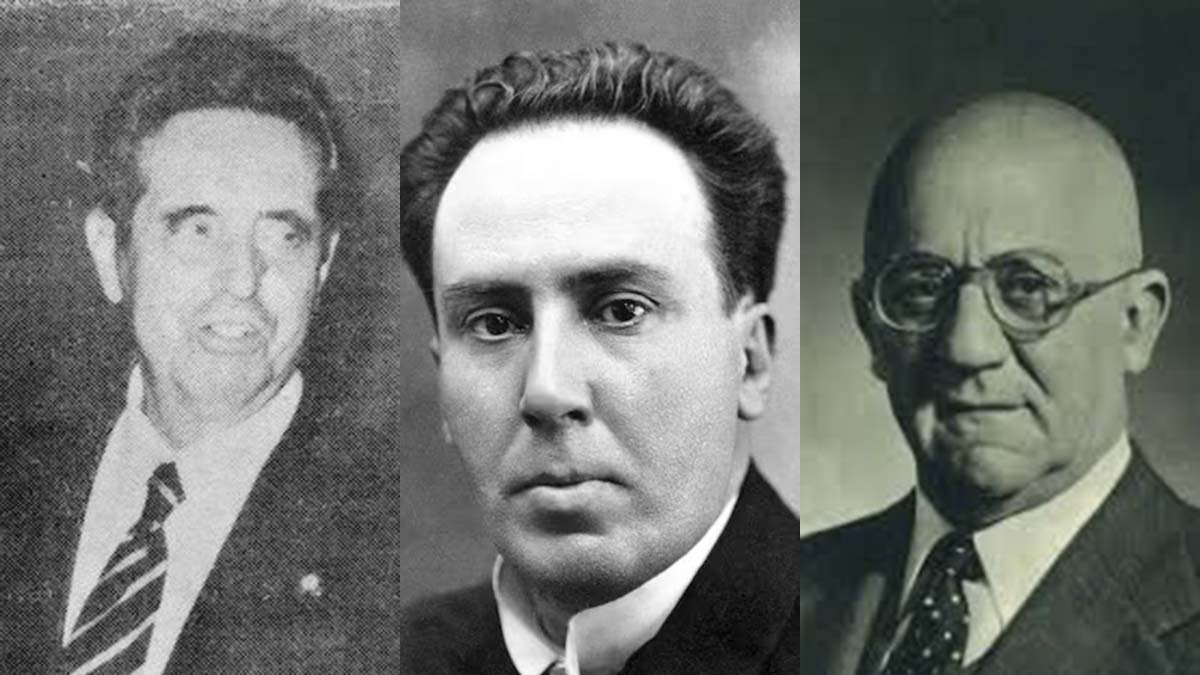 Alfonso García Gallo, Antonio Machado y Epifanio Ridruejo Botija.