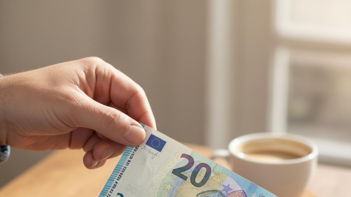 Imagen de un billete de 20 euros creada con IA.