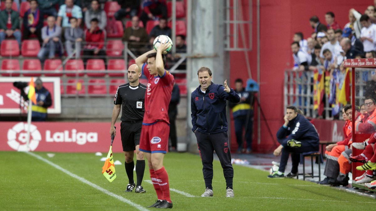 Jagoba Arrasate en el partido del play off de ascenso del Numancia en 2018 ante el Zaragoza.