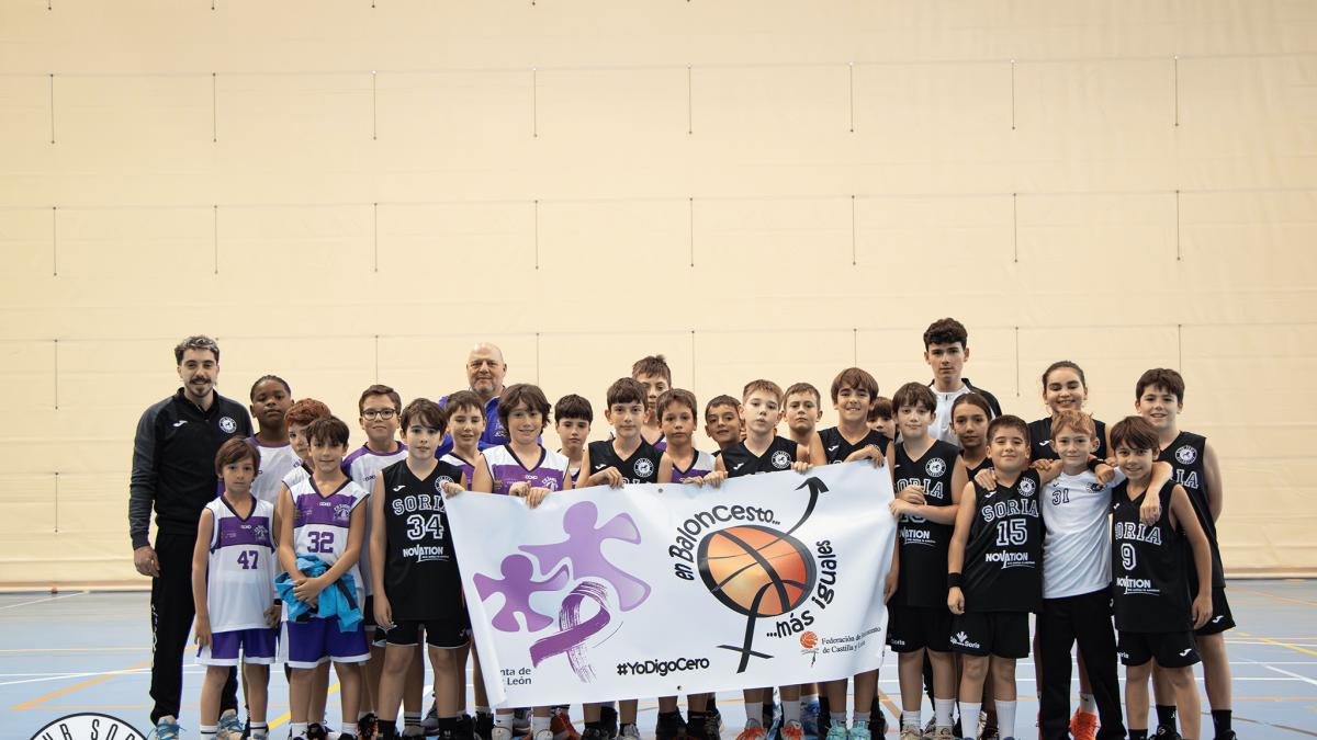 Algunos de los equipos de la cantera del Club Soria Baloncesto.