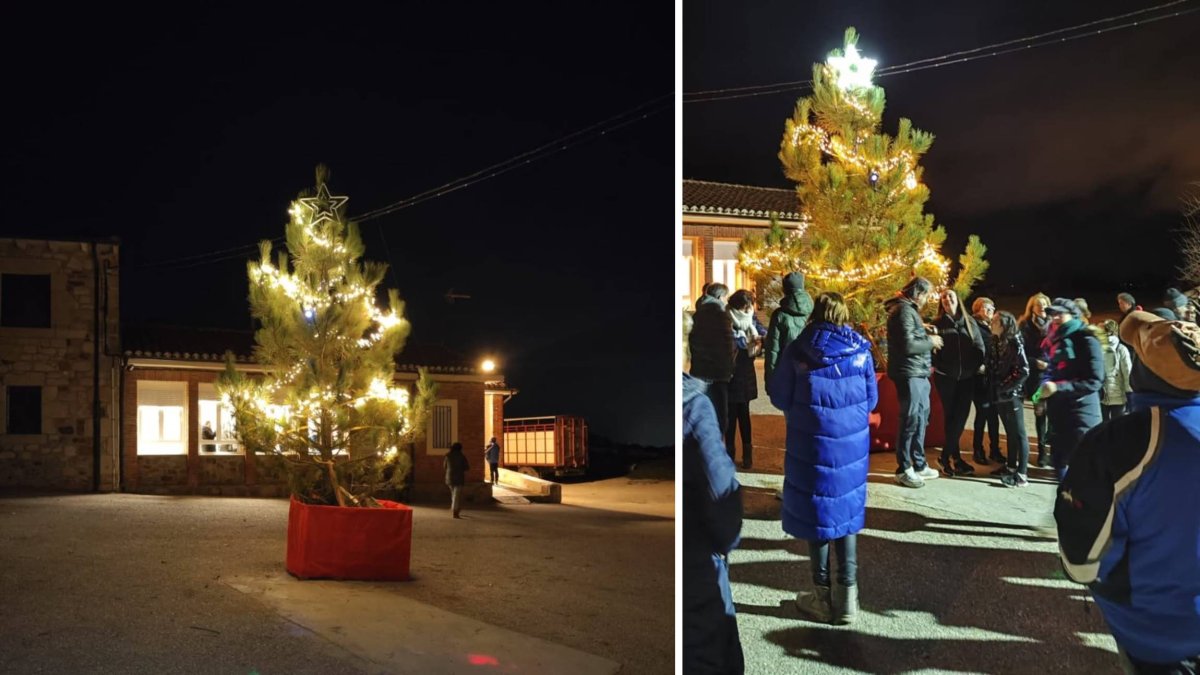 Encendido del árbol navideño en Carbonera de Frentes, un momento comunitario que marca el inicio de unas fiestas cargadas de cercanía y tradición.