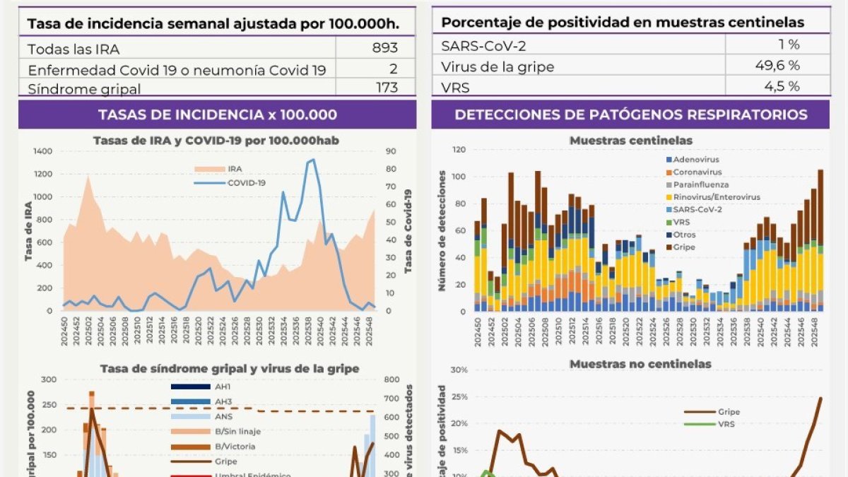 Datos del informe Vigira de la pasada semana.