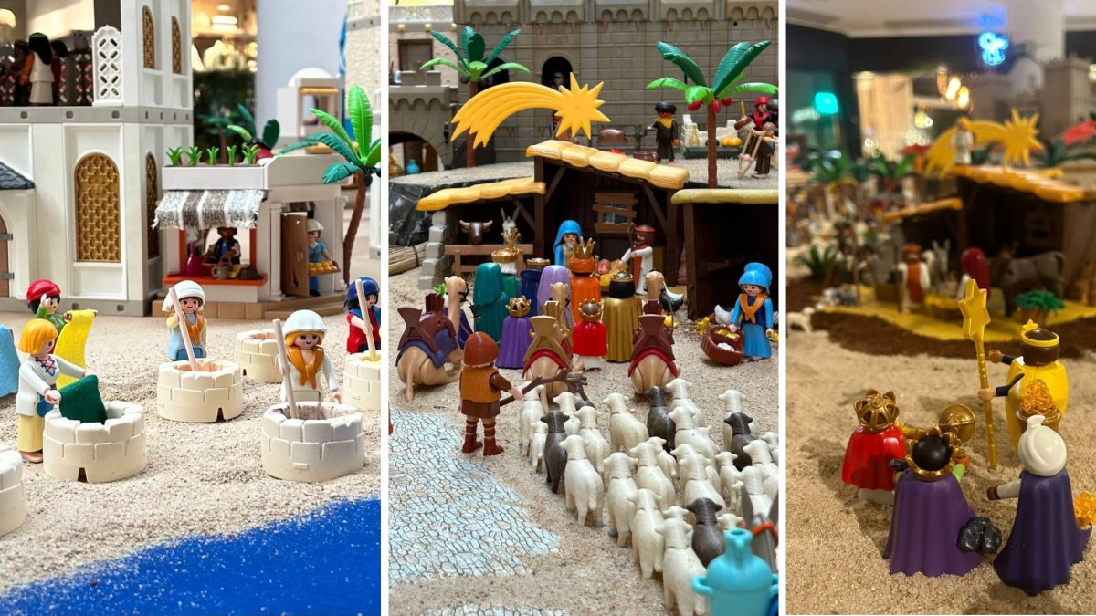 Escenas del belén recreadas con Playmobil.