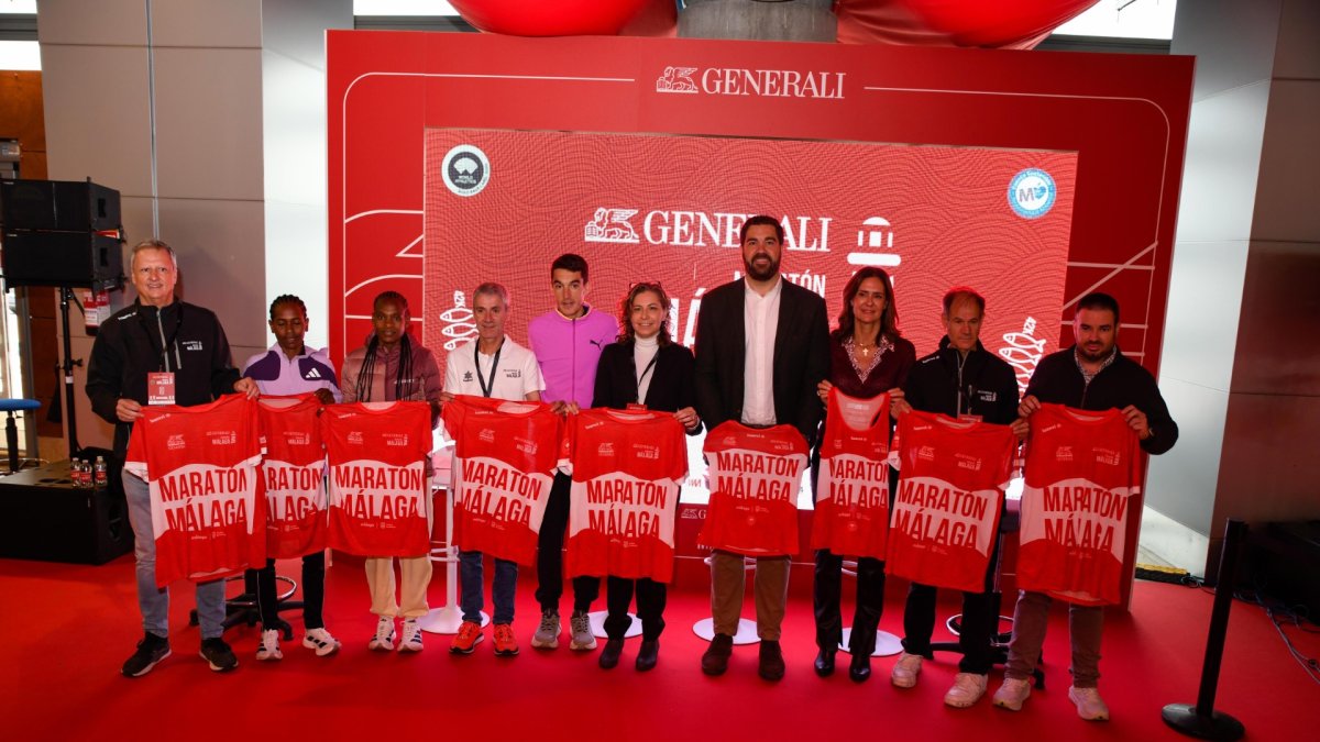 Presentación de la Maratón de Málaga con Daniel Mateo y Abel Antón como protagonistas.