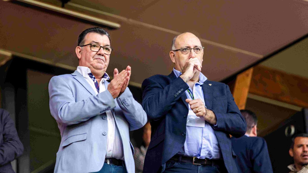 Patricio de Pedro y Javier Jiménez, presidente y vicepresidente del C.D. Numancia.