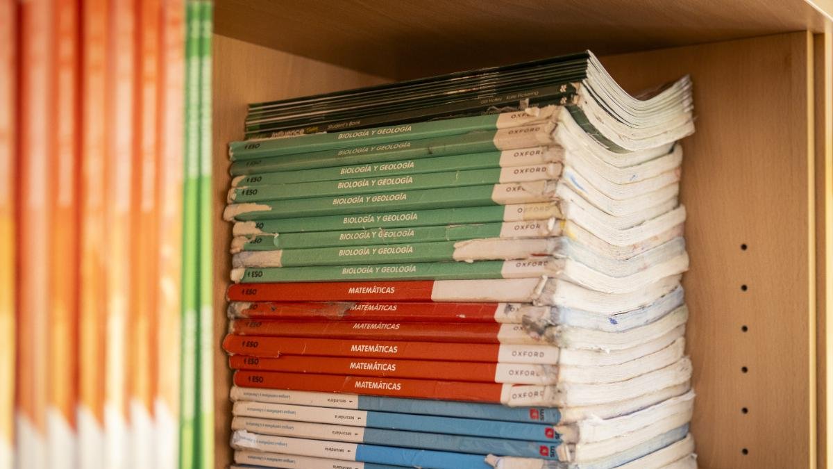 Libros en un instituto.