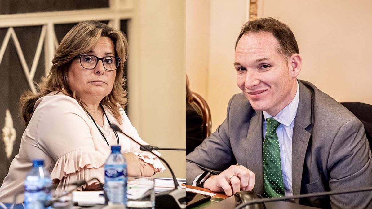 A la izquierda, la diputada socialista, Esther Pérez; a la derecha, el diputado popular, Daniel García.