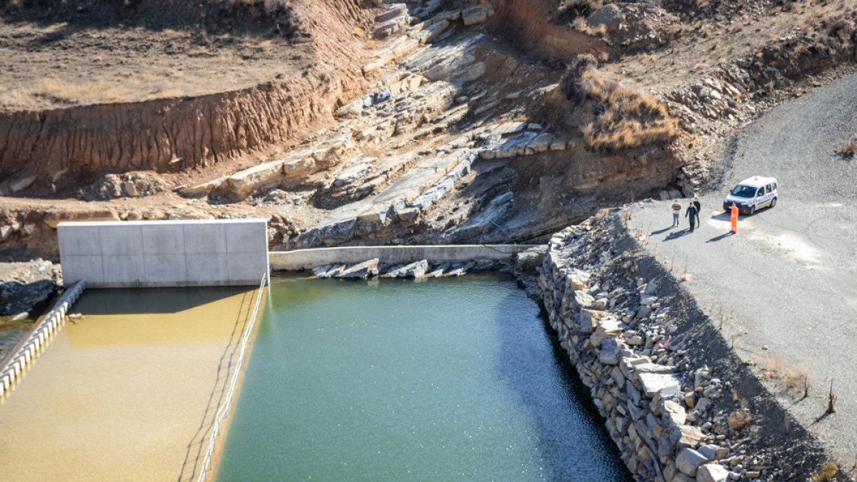Obra inacabada de la presa de San Pedro Manrique.