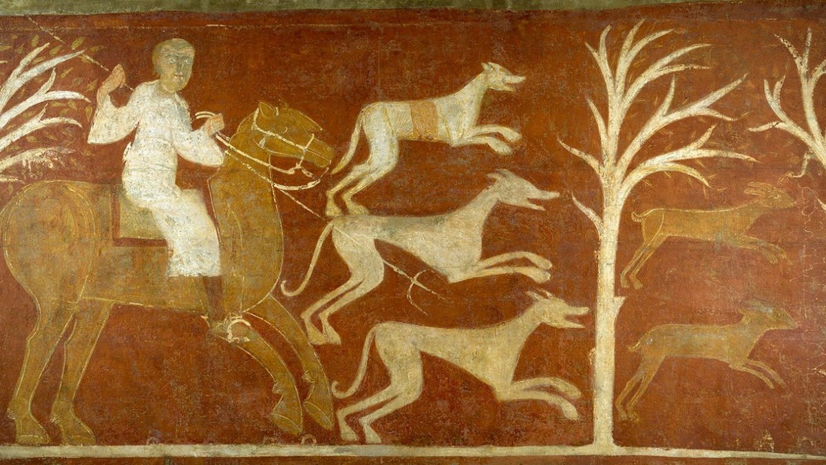 Una de las pinturas de San Baudelio en que se encuentra el grafiti.