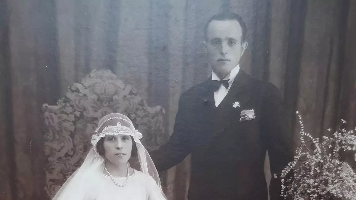 Foto de la boda de Pedro Izquierdo Lasanta con María Antonia Zamora.