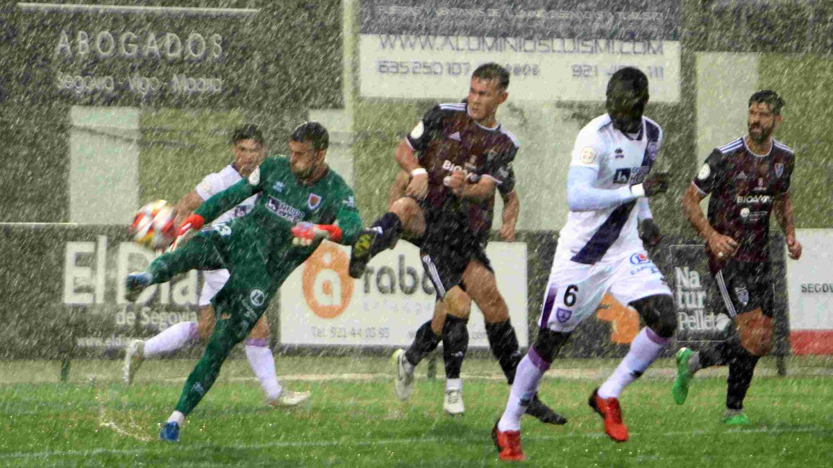 Imagen de la última visita del Numancia al campo de la Segoviana en septiembre de 2023