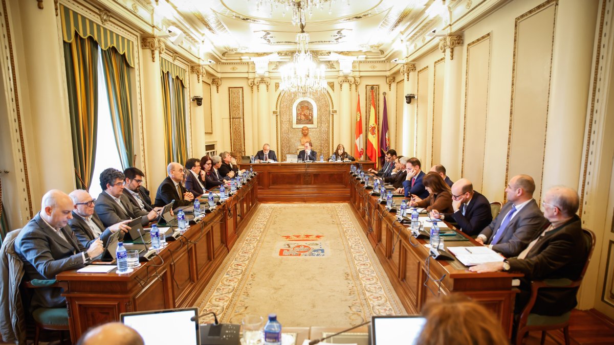 Un momento del pleno celebrado este viernes en la Diputación de Soria.