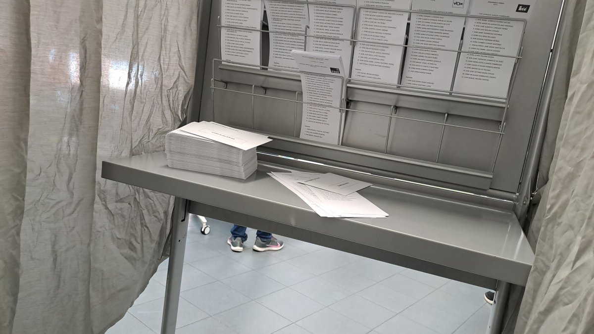 Cabina electoral en Soria en una convocatoria anterior.