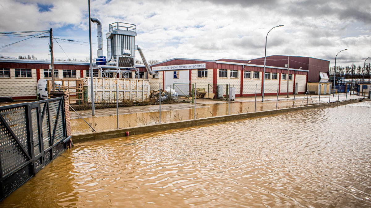 Inundaciones en el polígono La Tapiada de San Esteban de Gormaz.