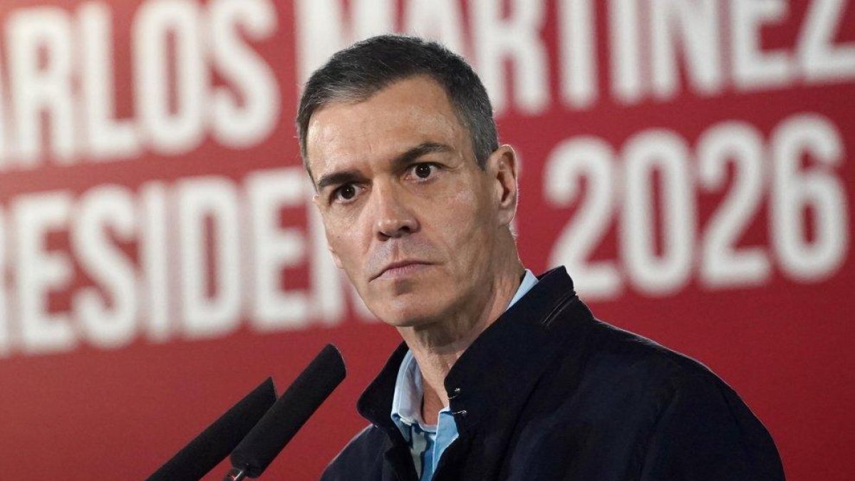 El secretario general del PSOE y presidente del Gobierno de España, Pedro Sánchez, participa en el acto de inicio de campaña en Burgos