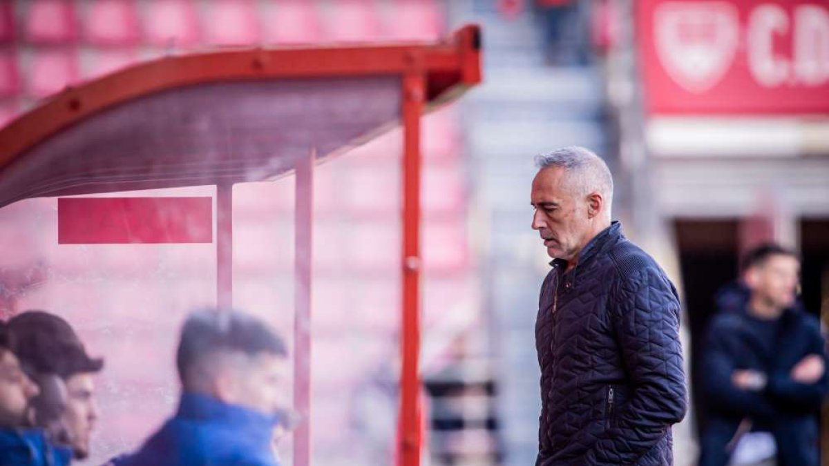 Ángel Rodríguez en el último partido jugado por el Numancia en casa ante el Burgos B.