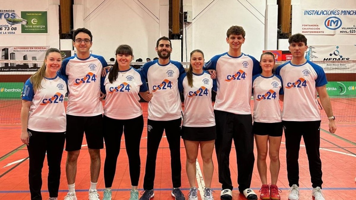 Jugadores del Club Bádminton Soria que compiten en la Liga Nacional.