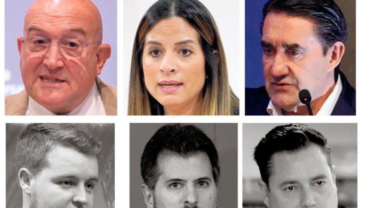 rriba, Carnero, Rubio y Quiñones. Abajo, Suárez Arca, Tudanca y De la Rosa.