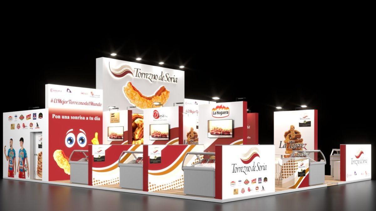 Recreación del estand de Torrezno de Soria en la feria Alimentaria de Barcelona.