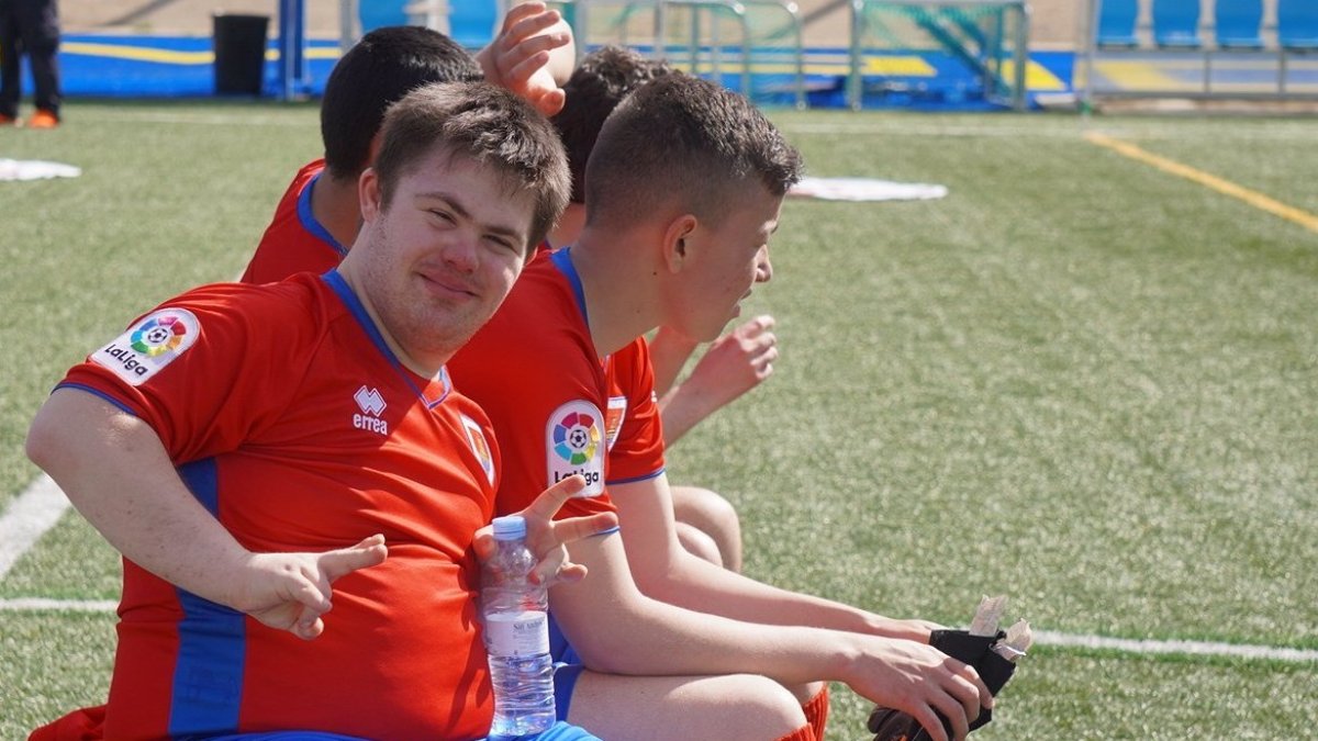 Los jugadores del Numancia inclusivo durante un torneo.