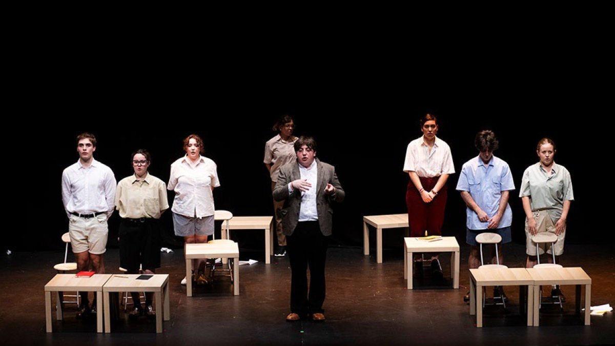 Una de las representaciones de la pasada edición de la Muestra de Teatro Universitario, en el Civivox Iturrama.