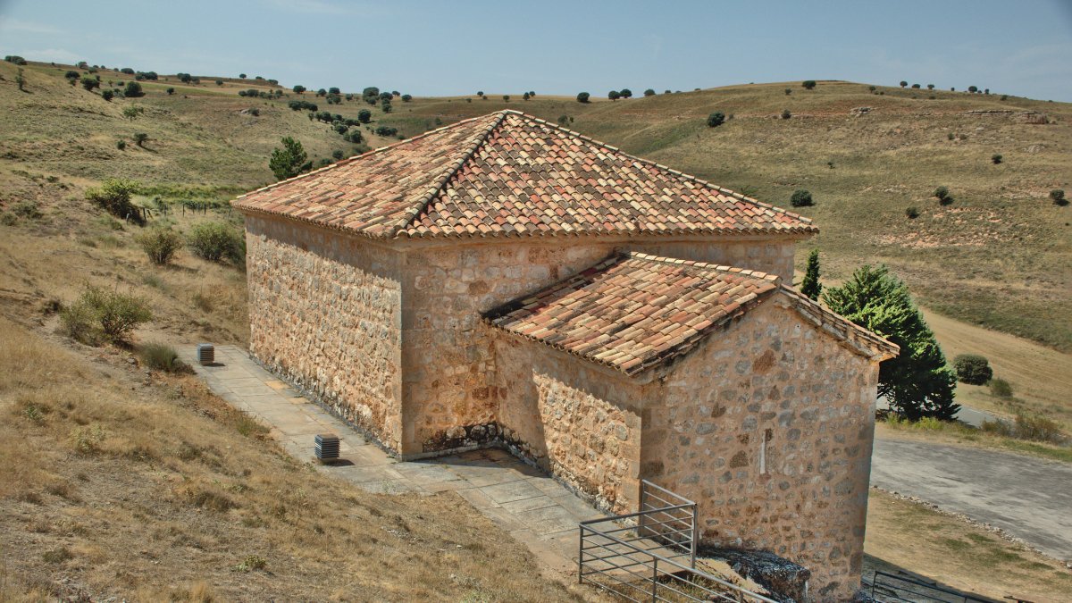Vista superior de la ermita mozárabe de San Baudelio