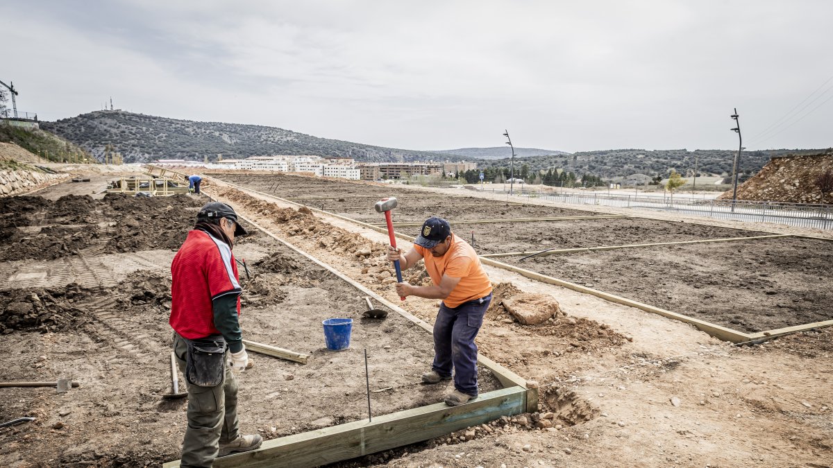 Obras en los huertos urbanos.