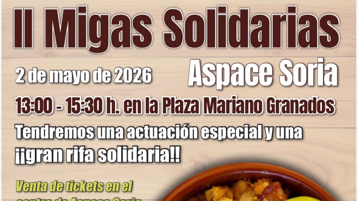 Cartel anunciador de las II Migas Solidarias de Aspace Soria.