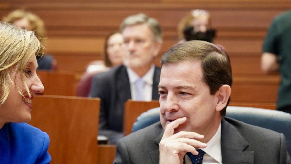Alfonso Fernández Mañueco, en martes día 14 en la sesión constitutiva de las Cortes de Castilla y León.