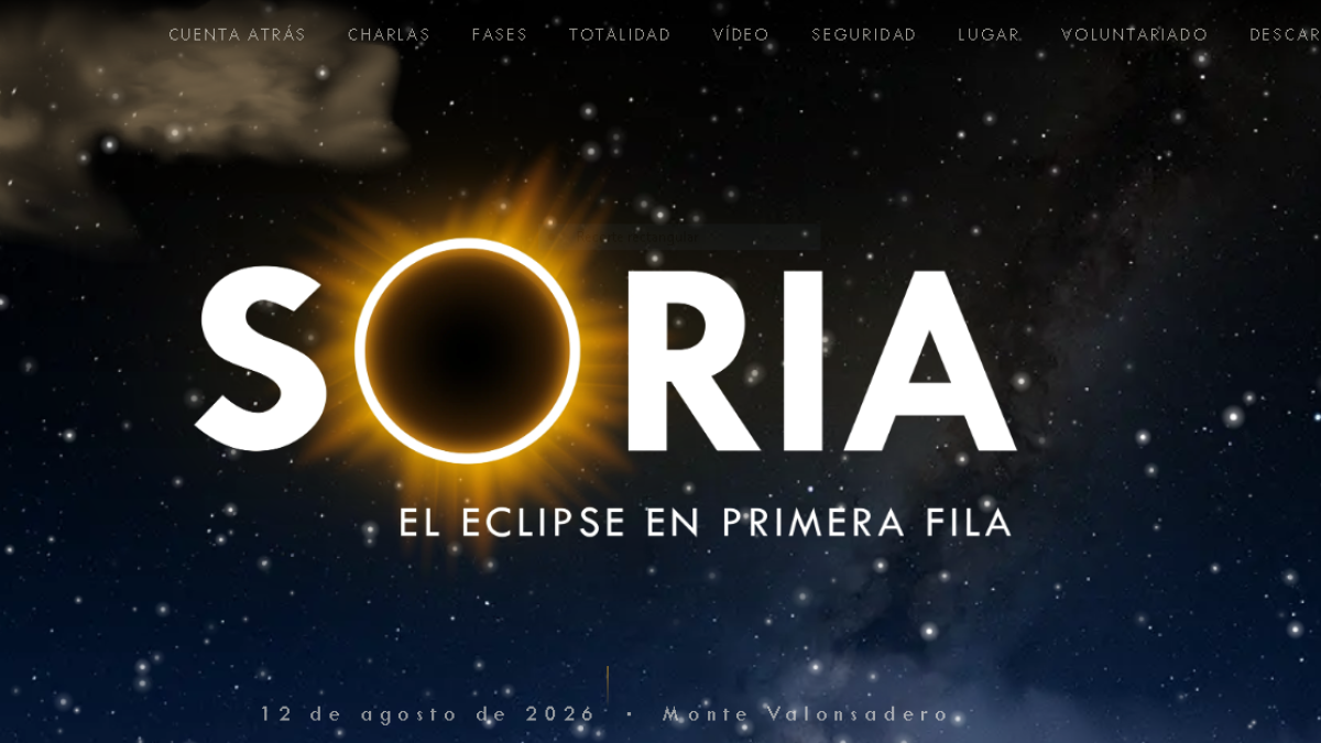 Captura de pantalla de la web que ha presentado el Ayuntamiento con motivo del eclipse solar del próximo 12 de agosto.