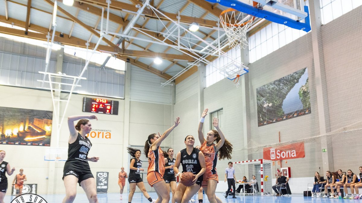 Imagen de uno de los partidos de la cantera del Club Soria Baloncesto.