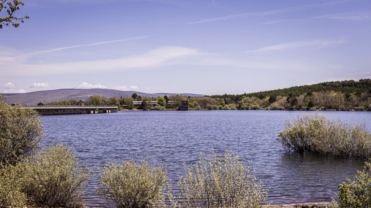 Estado del embalse de la Cuerda del Pozo en estos días de primavera.
